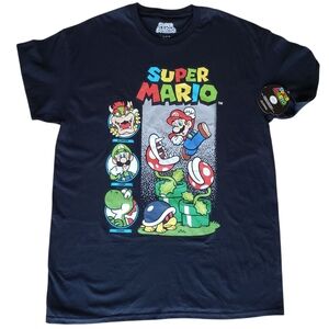 Super Mario Graphic T-Shirt Mens L Unisex Official Nintendo Licensed 100% Cotton